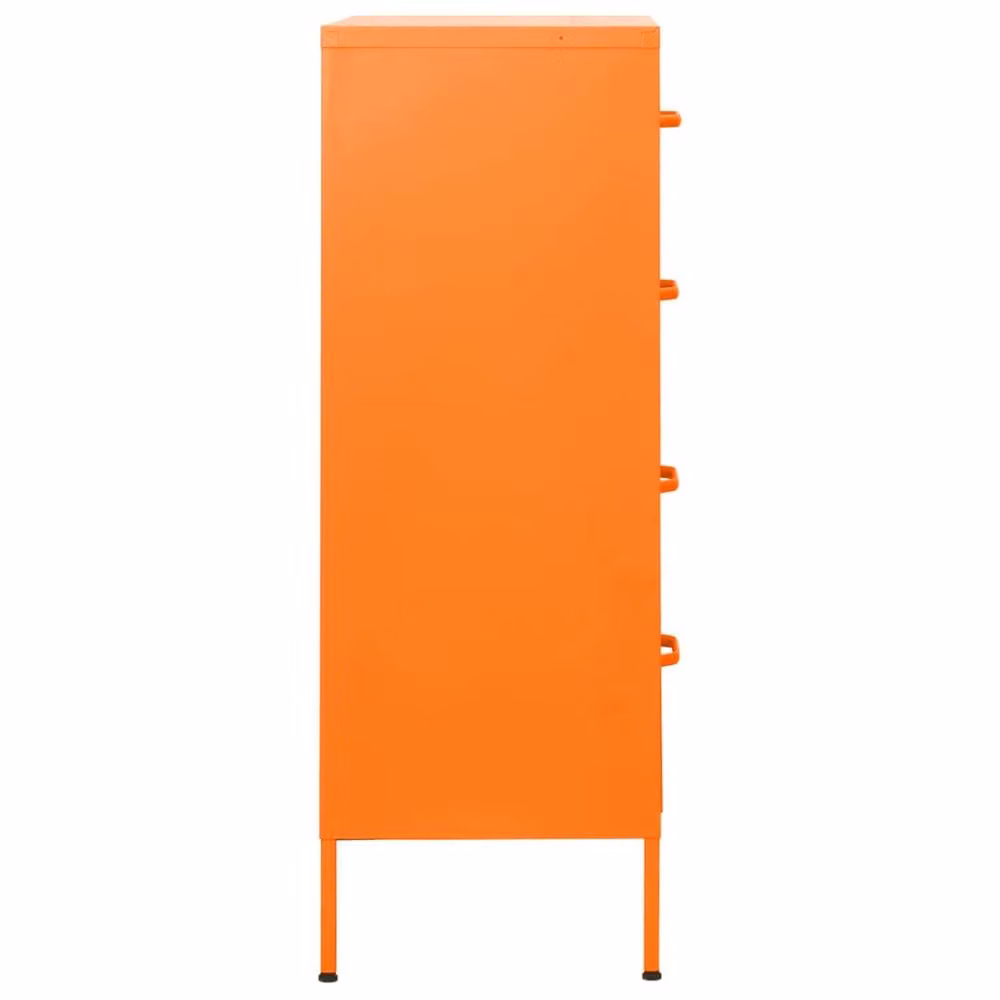 Berkfield Home Durable Steel Chest of Drawers in Orange, W: 80 cm, D: 35 cm, H: 101.5 cm – 2