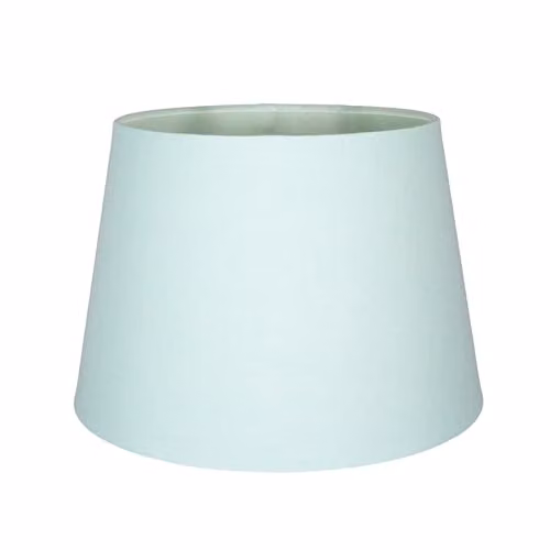 Happy Homewares Classic Blue and White Linen Fabric Cylinder Drum Lampshade with Cotton Lining, Bottom Diameter: 20 cm