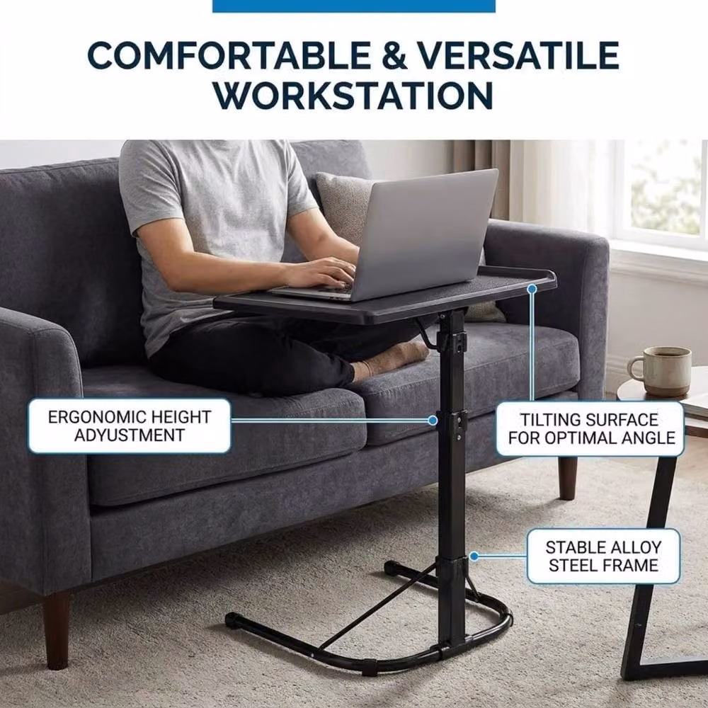 FLAVORA Black Adjustable Folding Laptop Bed and Sofa Table – 5