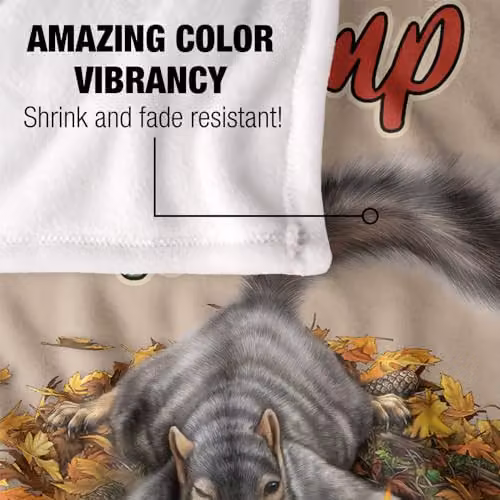JQ Licensing James Piazza Crazy For Camping Squirrel Super Soft Fleece Throw Blanket, Multicolour, W: 91 cm, D: 147 cm – 4