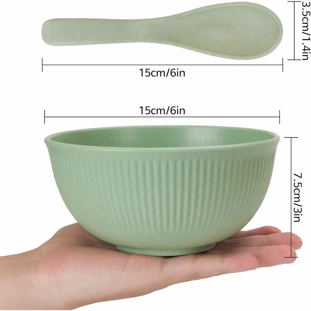 Havendro 8-Piece Unbreakable Plastic Cereal Bowls and Spoons Set in Multicolour Striped Transparent Design – 2