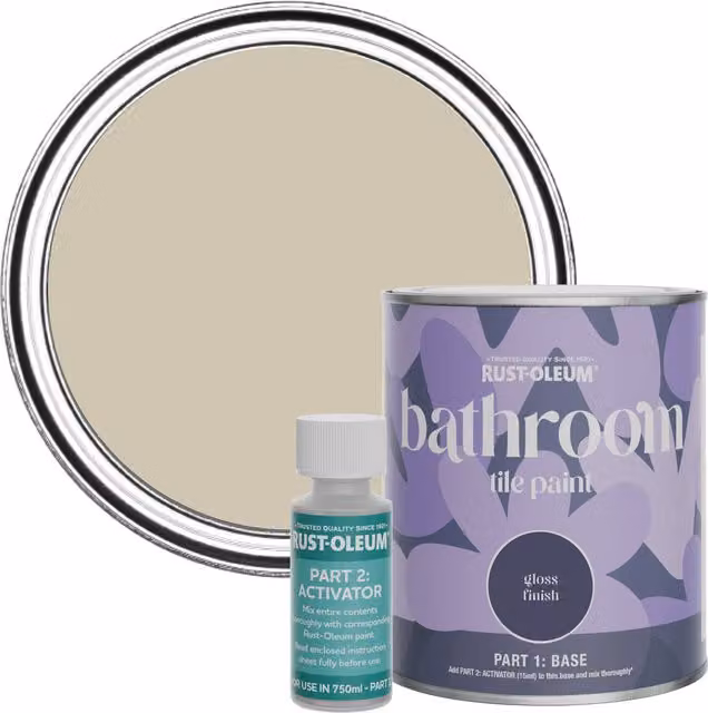Rust-Oleum Bathroom Tile Paint in Gloss Finish, Beige, 0.75 l