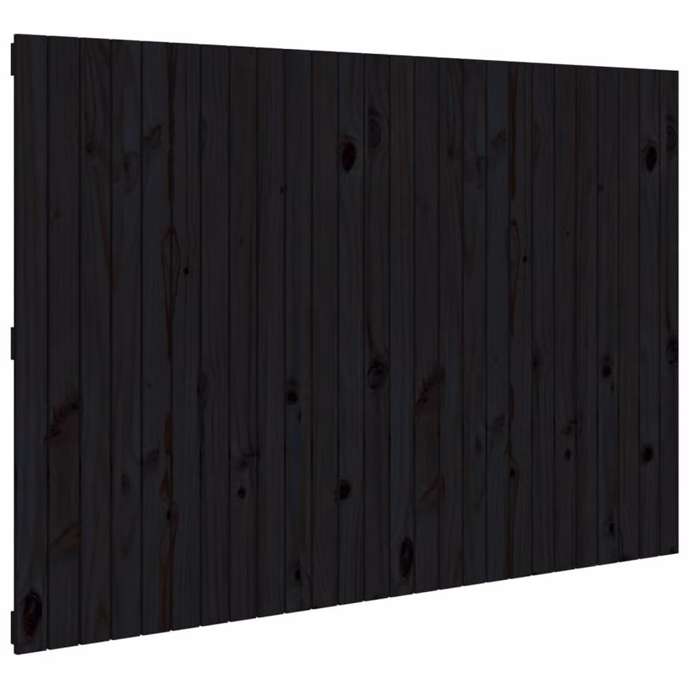 Berkfield Home Black Solid Pine Wood Wall Mount Headboard, W: 166 cm, D: 3 cm, H: 110 cm – 3