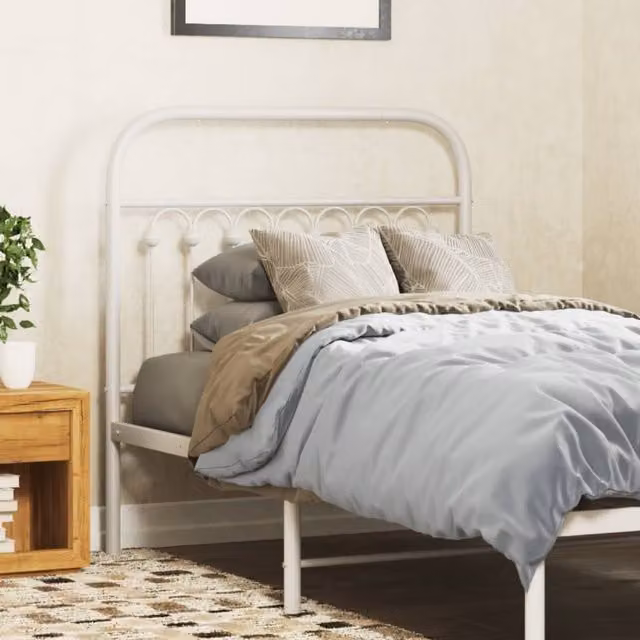 Berkfield Home Classic Metal Headboard in White, 90 cm