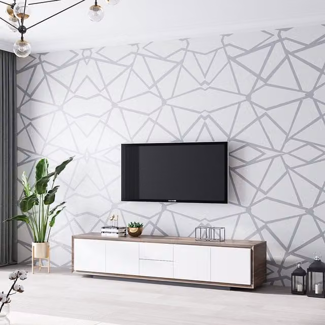 Garden Sanctuary Abstract Non Woven Washable Wallpaper in Silver