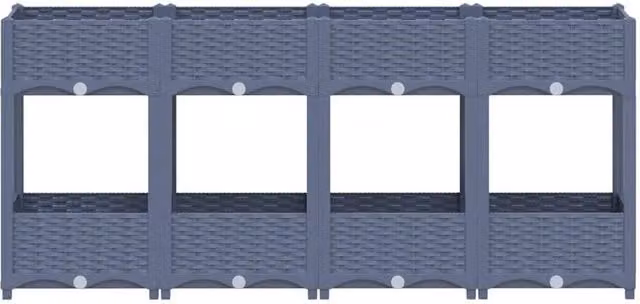 Berkfield Home Grey Polypropylene Raised Bed W: 160 cm, D: 40 cm, H: 71 cm – 1