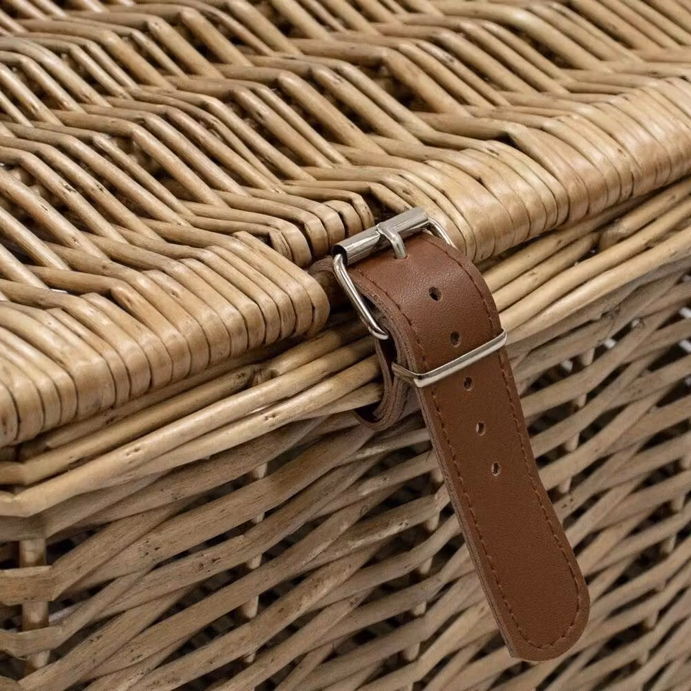 EONLION Handmade Buff Wicker Hamper in Brown, W/D/H: 60 x 19 x 42.1 cm – 3