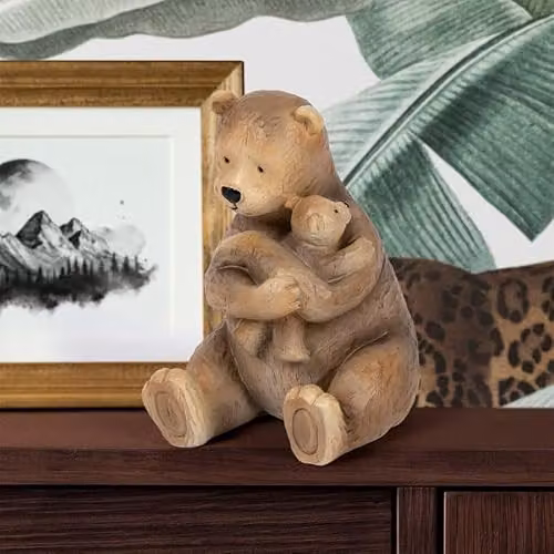 Garden Greatness Bonnie and Beau Bear Hugging Ceramic Ornament in Brown and Multicolour – 2