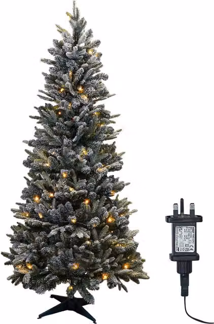 Xmas Haus 1.8m Pre-Lit Pop Up Frosty Pine Christmas Tree in White