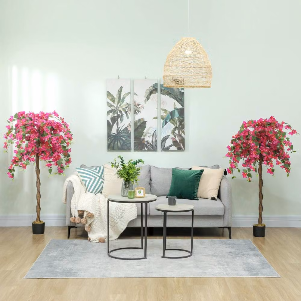 Wyld Haus Lecole Pair of Artificial Murraya Blossom Trees in Pots, Multicolour, Height: 120 cm – 5