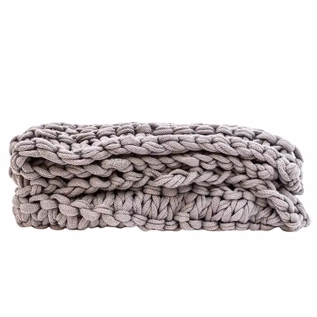 Madison & Mayfair Grey Chunky Knit Throw Blanket