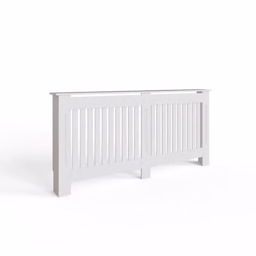 FWStyle White Vertical Slat Extra Large Radiator Cover Shelf Cabinet, W/D/H: 82.3 x 19 x 172 cm – 1
