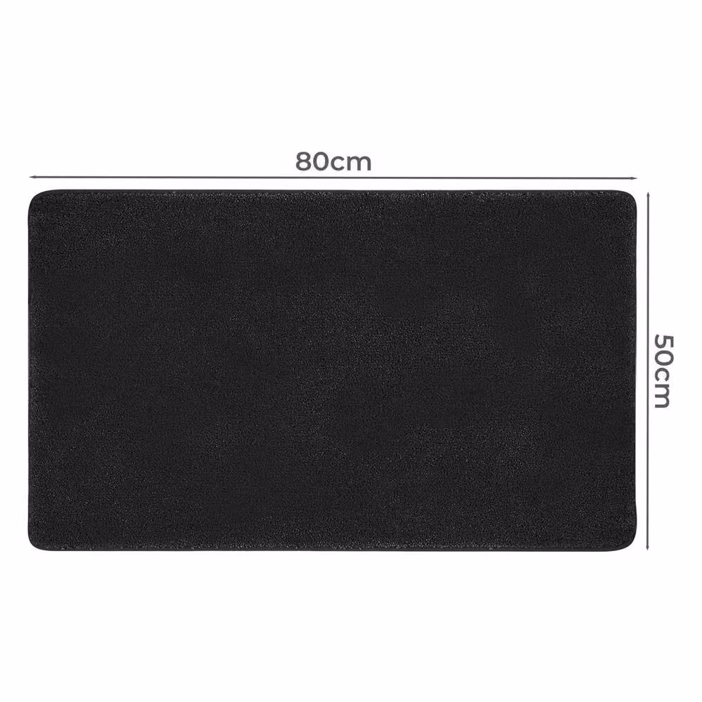 VOGREX Non-Slip Washable Entrance Door Mat in Black, W/D: 80 x 50 cm – 2
