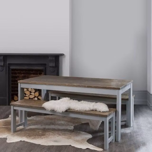 Nöa and Nani Hever Rectangular Dining Table in Grey and Dark Pine – 1