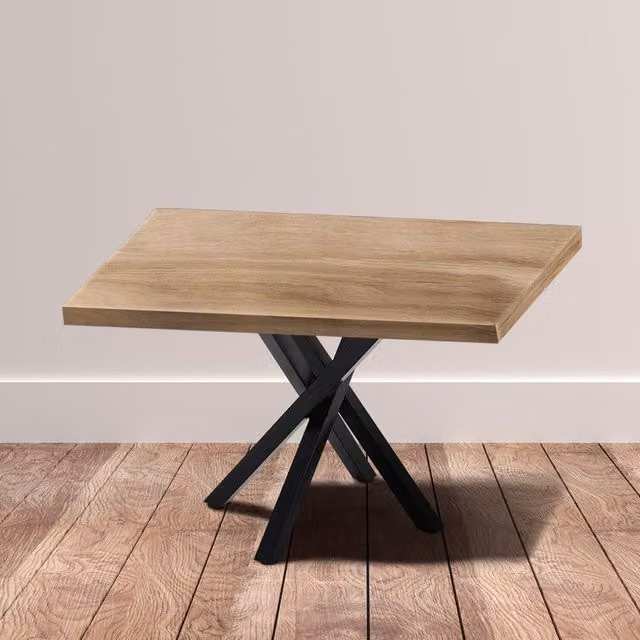 Livingandhome Set of 2 Black Lacquered Steel Mid-Century Industrial Table Legs, Height: 75 cm