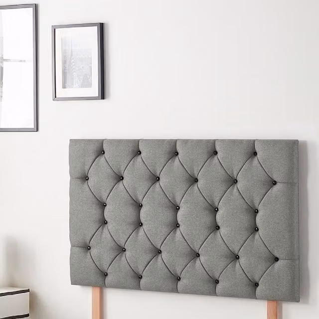 Somnior Beds Ltd Glamour Upholstered Divan Headboard in Silver