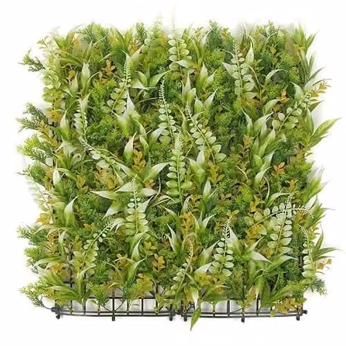 HYGRAD BUILT TO SURVIVE Pack of 12 Artificial Boxwood Topiary Wall Hedge Grass, Lime Green, W/D/H: 50 x 50 x 50 cm