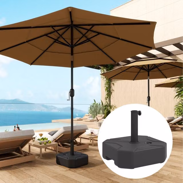 Outsunny Black Sand or Water Filled Parasol Stand Base