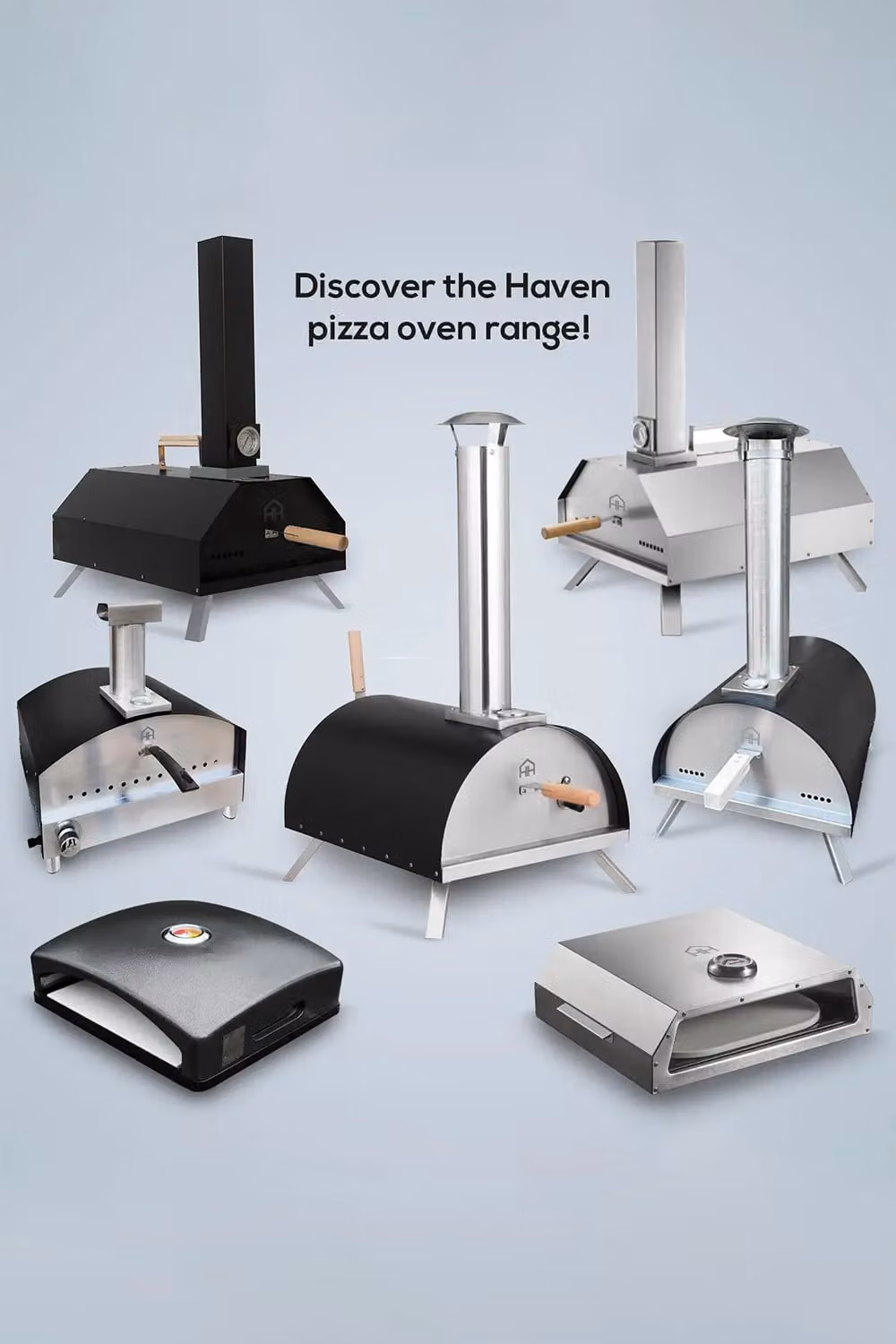 Haven Wood Pizza Oven with Raincover and Pizza Paddle in Black and Silver – 3