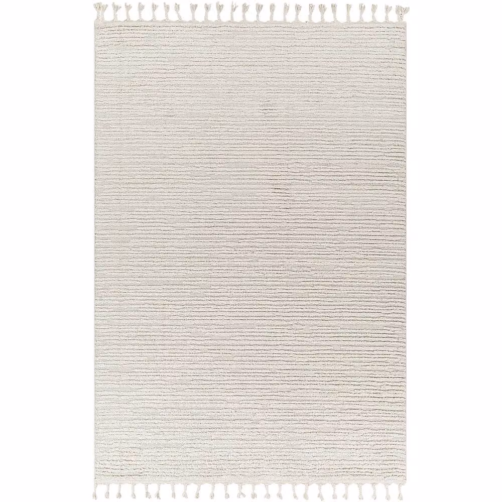 Livabliss Nora Geometric High Pile Fringe Rug in Grey and White, W: 80 cm, L: 220 cm – 2
