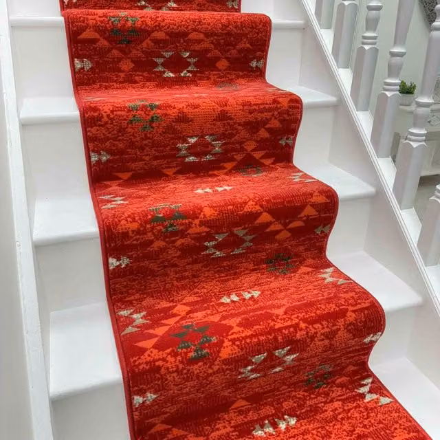 runrug Andes Stair Runner Carpet in Red, W: 60 cm x L: 630 cm – 1