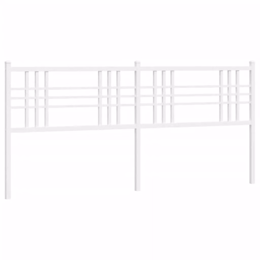 Berkfield Home Classic Metal Headboard in White, 200cm – 2