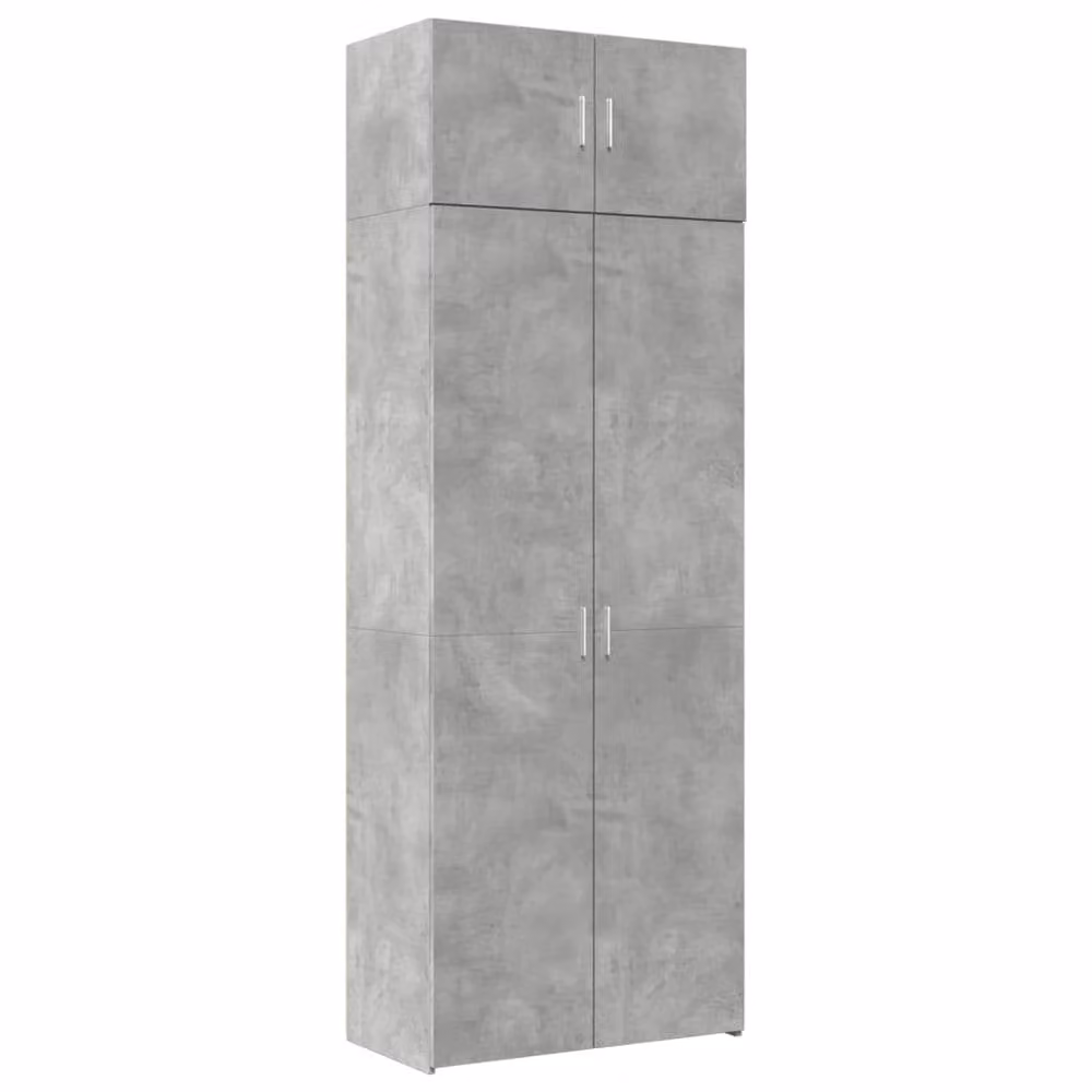 Berkfield Home Freestanding Storage Cabinet in Concrete Grey, W/D/H: 80 x 42.5 x 225 cm
