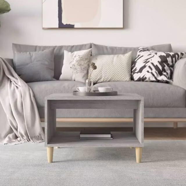 Berkfield Home Modern Grey Sonoma Coffee Table, W: 60 cm, D: 50 cm, H: 40 cm – 1