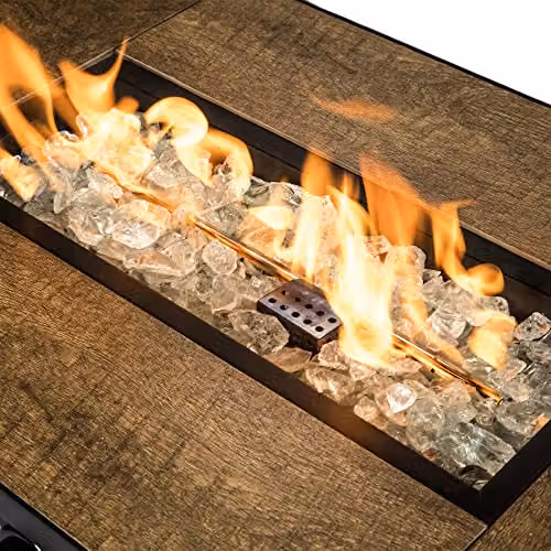 Teamson Home Clear and Yellow Tempered Glass Lava Rocks for Outdoor Gas Fire Pits, 4 kg – 3