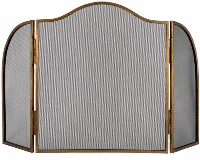 KDMD Classic Metal Fire Screen in Gold – 1