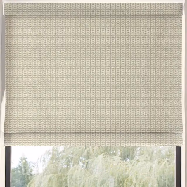 Orla Kiely Tiny Stem Blackout Roman Blind in Pebble Beige