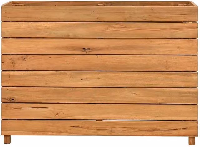 Berkfield Home Raised Bed in Brown Solid Wood and Steel, W/D/H: 100 x 40 x 72 cm