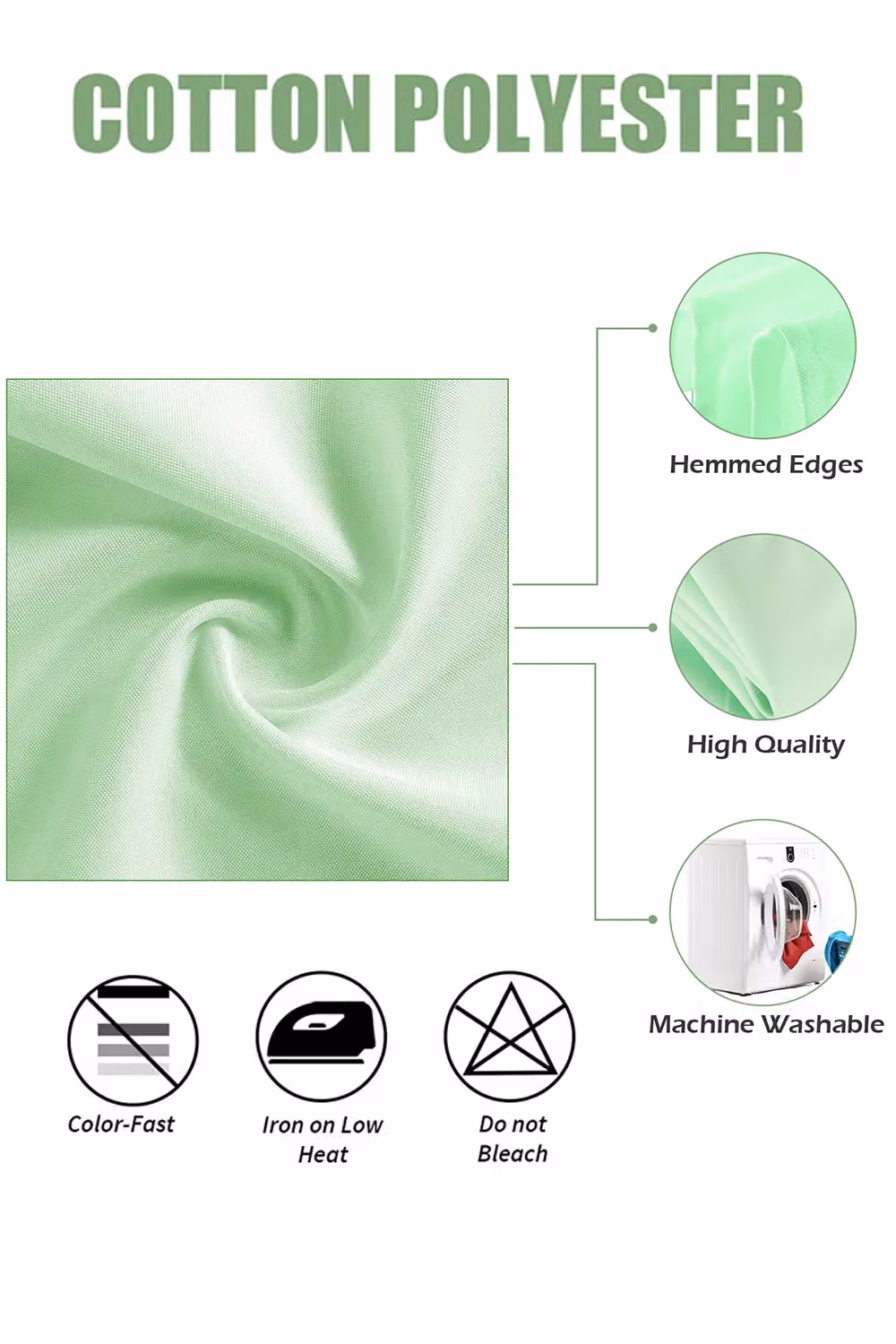 Neel Blue Reusable Polyester Table Napkins, 10 Pack, Blue and Green, 50 x 50 cm