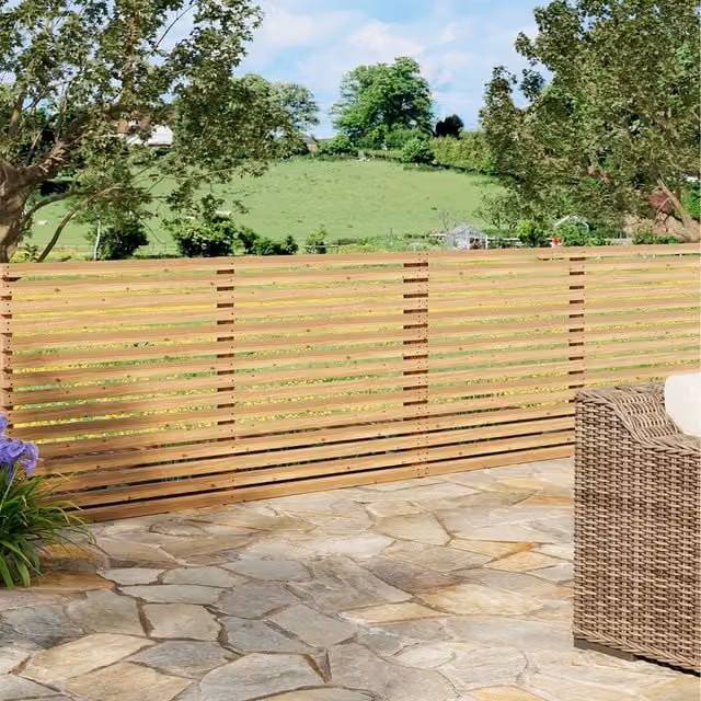 Lifeideas Untreated Wooden Garden Privacy Fence Board in Yellow, W/H: 90 x 180 cm