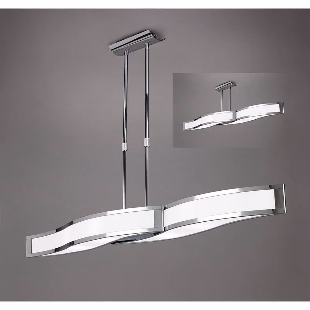 Netlighting Sintesys Linear Telescopic Semi Flush Ceiling Light in Chrome with 4 GU10 Lights – 2