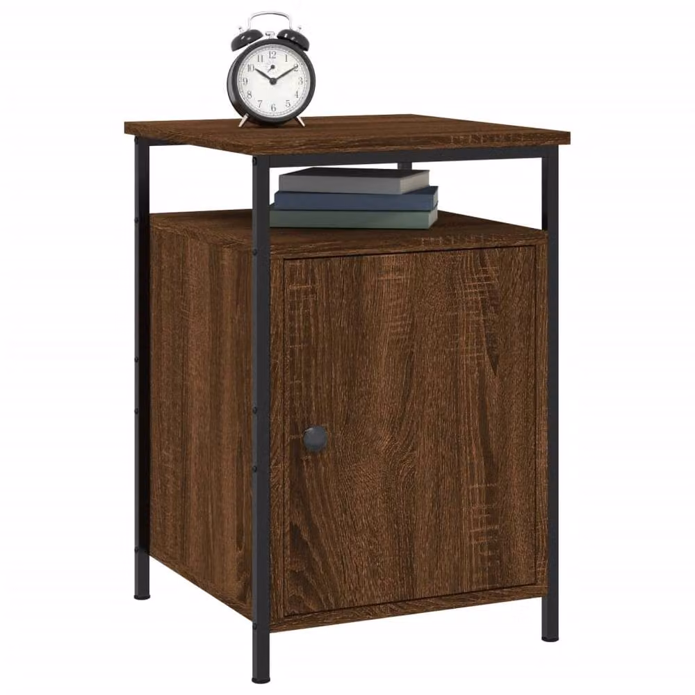 Berkfield Home Set of 2 Durable Bedside Cabinets in Brown Oak, W/D/H: 40 x 42 x 60 cm – 4