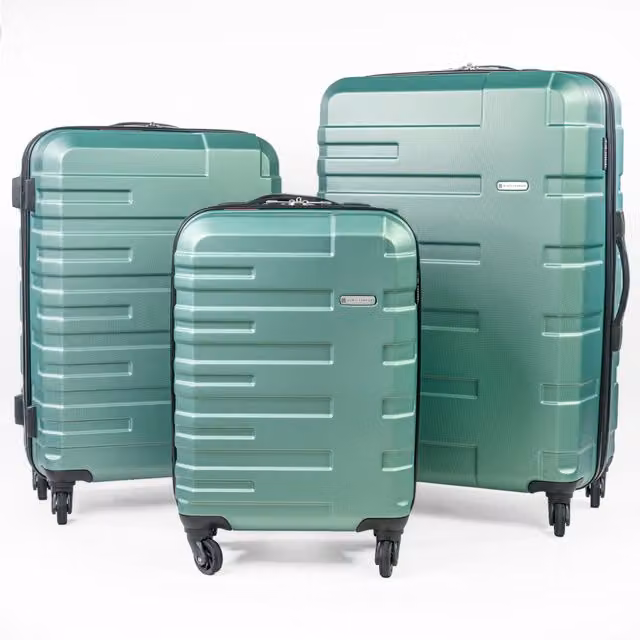 Gino Ferrari Lightweight Hard Shell Suitcase in Light Green, Small Cabin Luggage