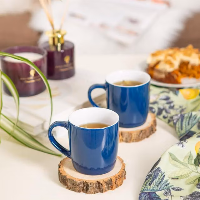 Argon Tableware Blue Stoneware Coffee Mug, 340 ml