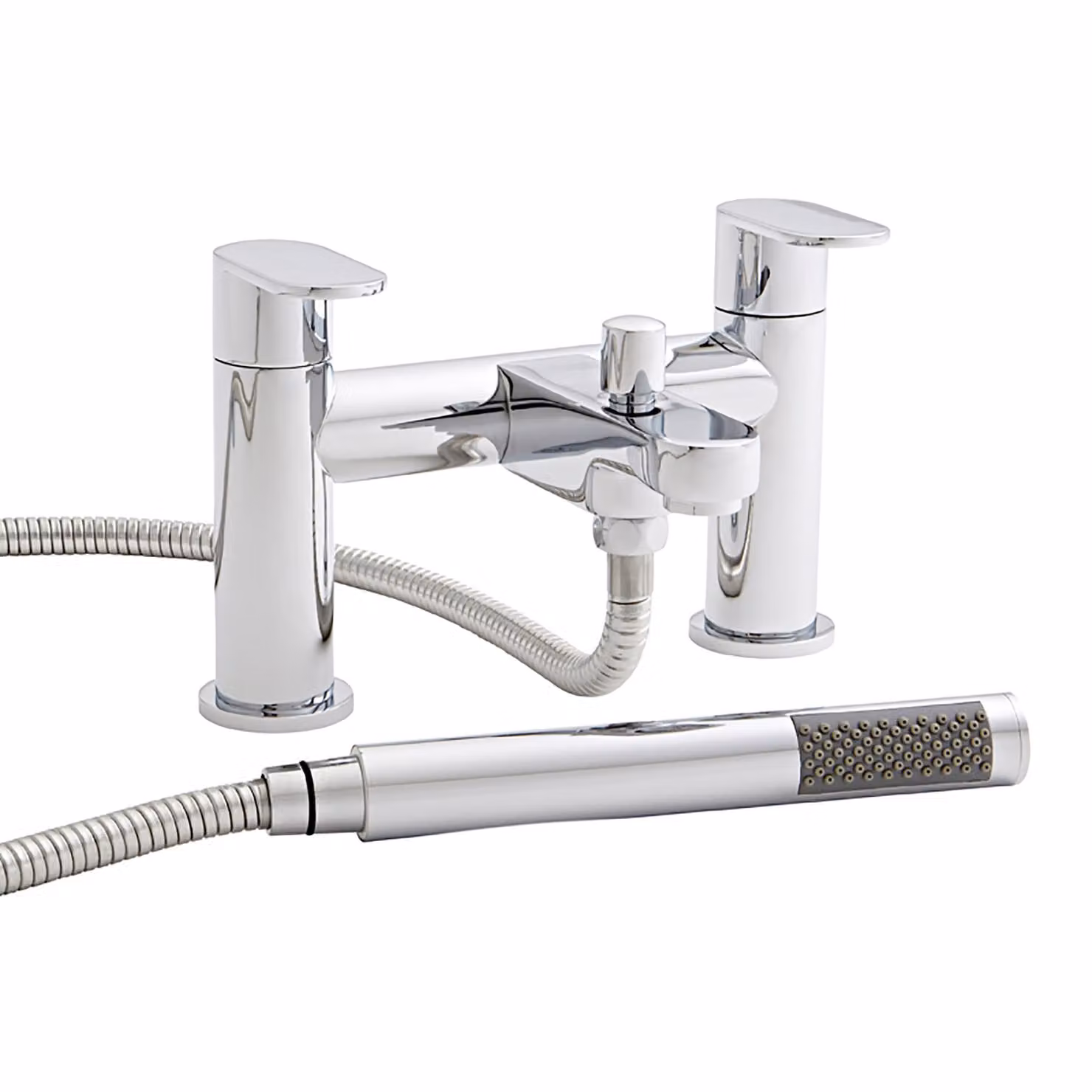 Kartell Chrome Two-Handle Countertop Brass Bathtub Shower Set