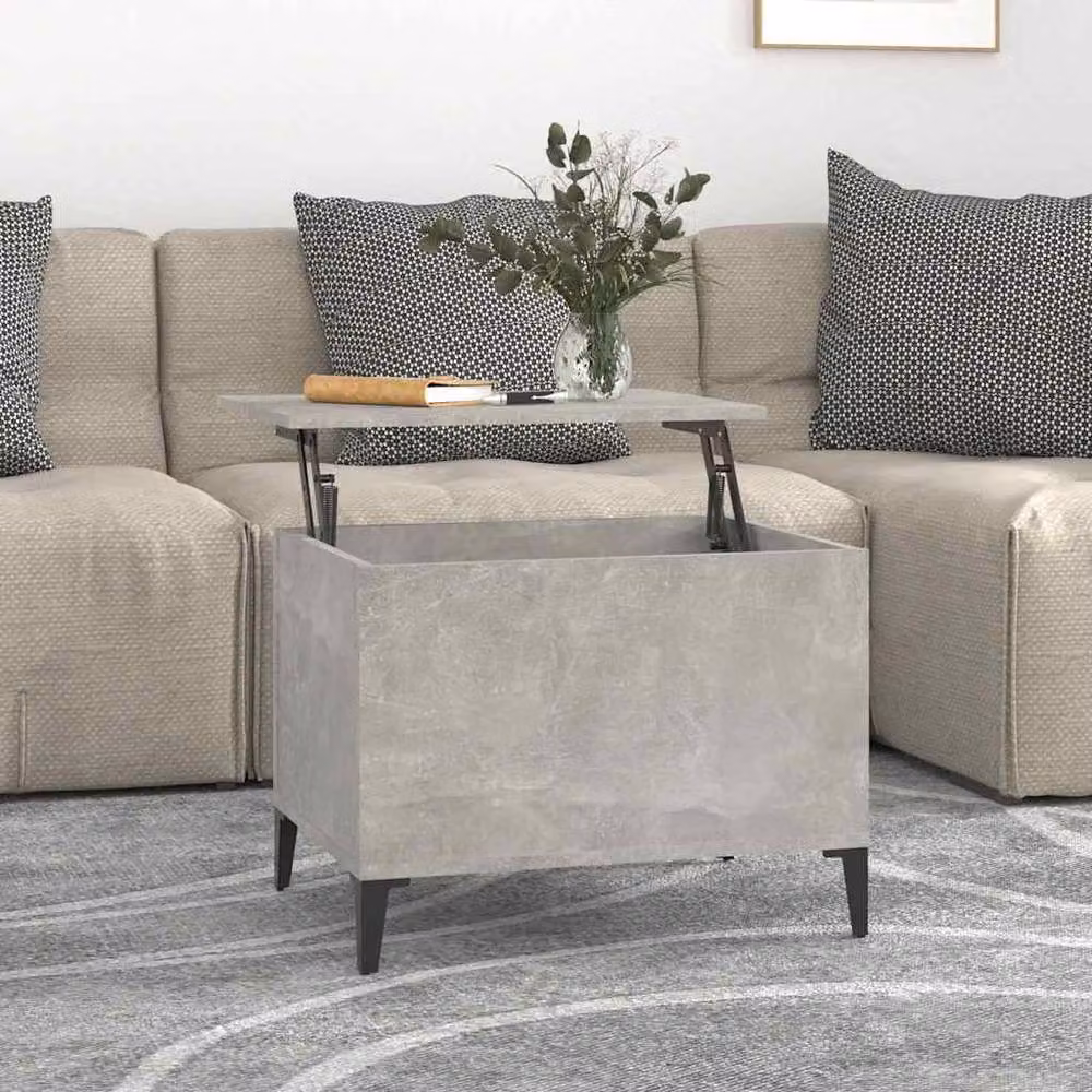 Berkfield Home Rectangular Coffee Table in Grey with Lift Mechanism, W: 60 cm, D: 44.5 cm, H: 45 cm – 2