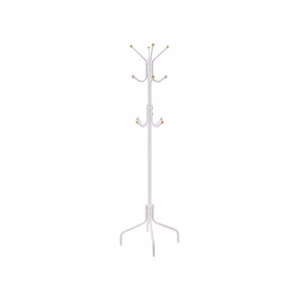 Pirlo Plush Metal Hallway Coat Rack Stand with 12 Hooks, White, H 180 x W 55 x D 60 cm – 2