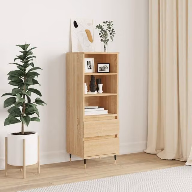 Berkfield Home Sonoma Oak Highboard in Brown, W/D/H: 40 x 36 x 110 cm – 1
