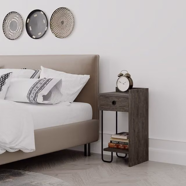 Decortie Sirius Modern Bedside Table Right Module in Brown, W/D/H: 32 x 30 x 60 cm