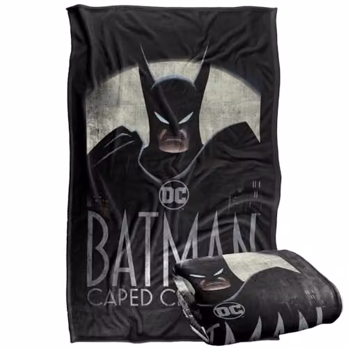 Warner Bros. Batman Caped Crusader Super Soft Fleece Throw Blanket, Multicolour, W: 91.44 cm x L: 147 cm – 1