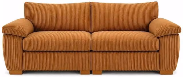 Bliss Furniture Amalfi 2 Seater Split Sofa in Beige and Orange Soft Fabric