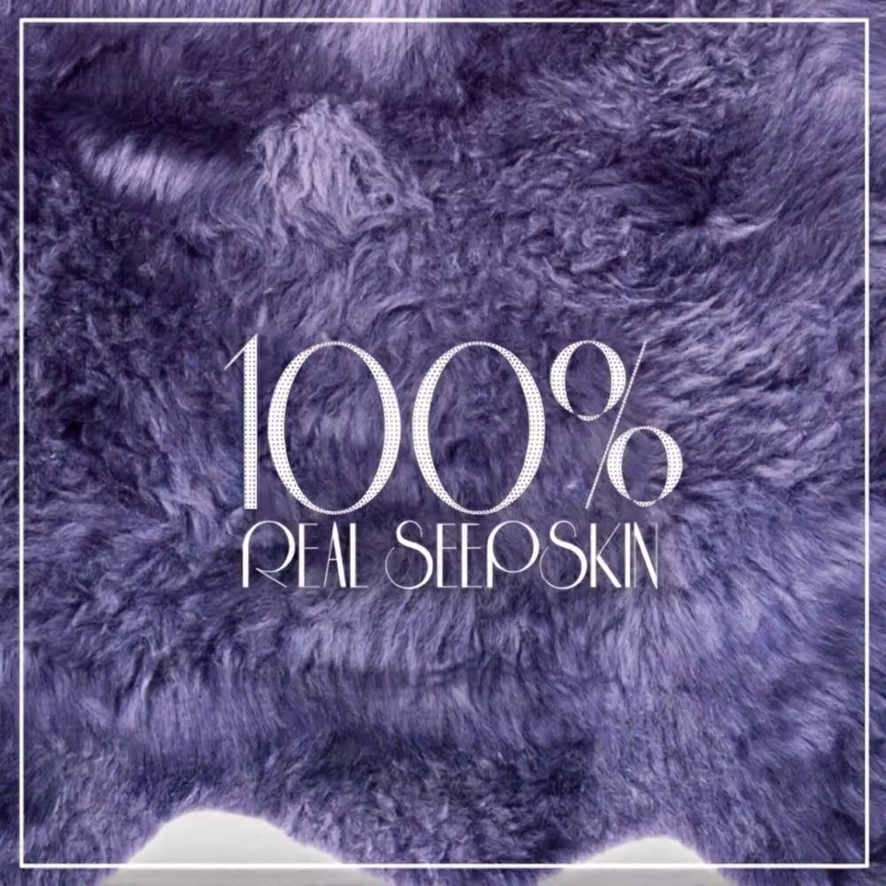 Infinity Leather Large Natural Wool Sheepskin Rug, Purple, W: 180 cm, D: 60 cm – 4