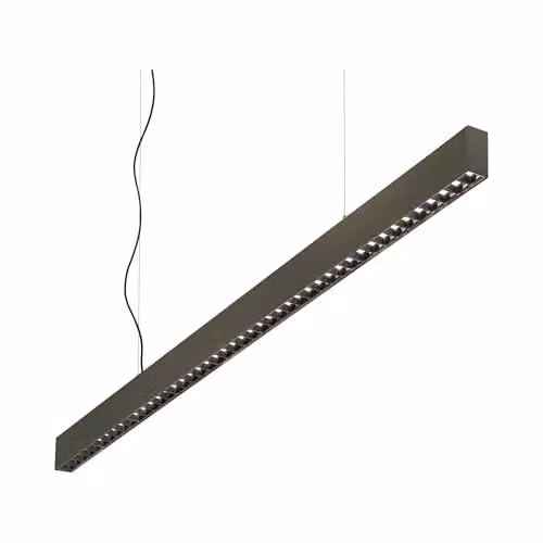 Netlighting Office LED Decorative Linear Straight Bar Pendant, Black, 3000K, Height Adjustable