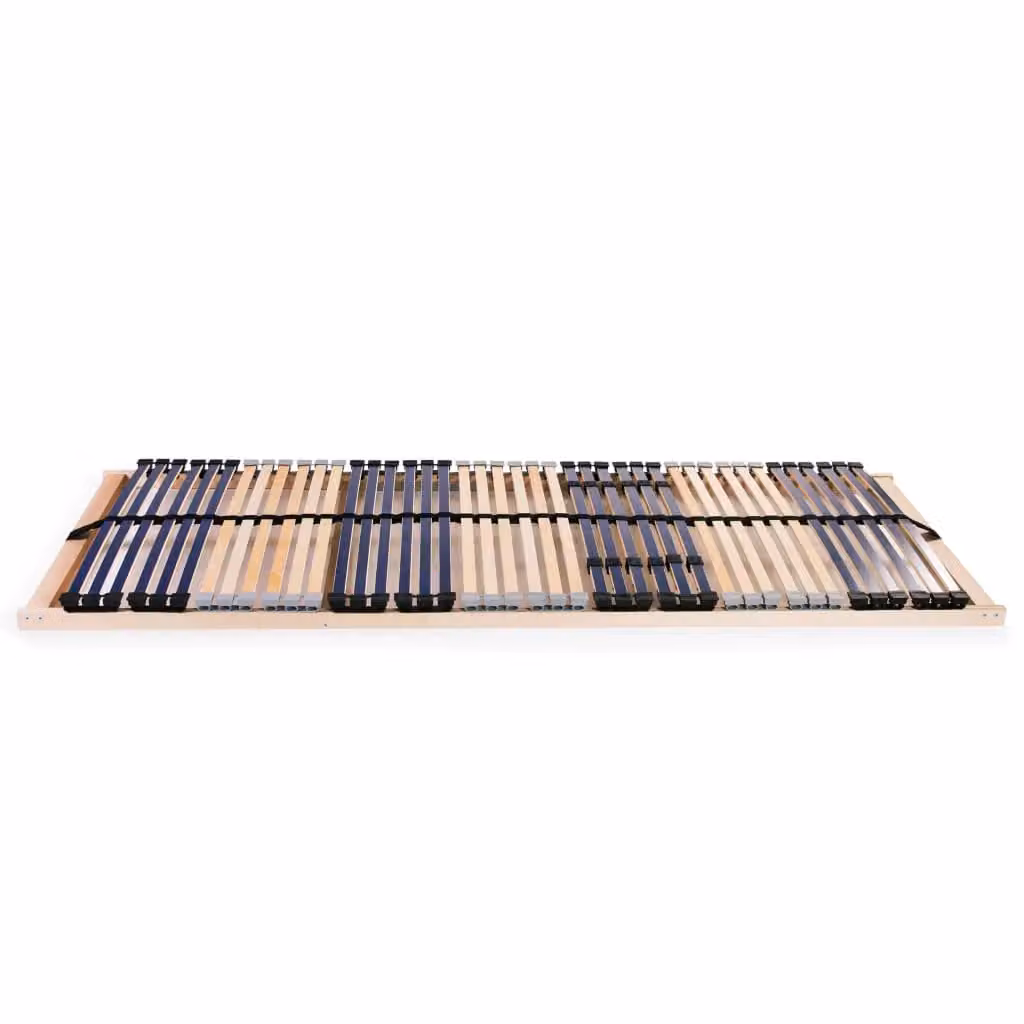 Berkfield Home Set of 2 Brown Slatted Bed Bases with 42 Ergonomic 7-Zone Wood Slats, W/D/H: 90 x 200 cm – 2