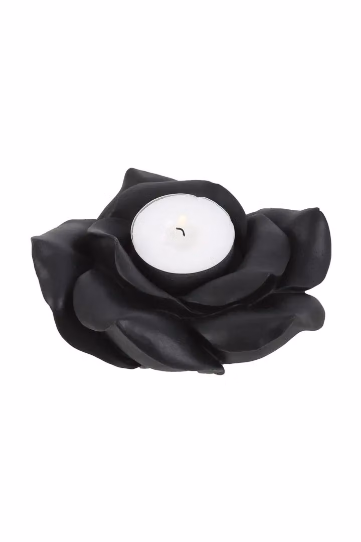 KDMD Black Rose Resin Tealight Candle Holder in Black – 2