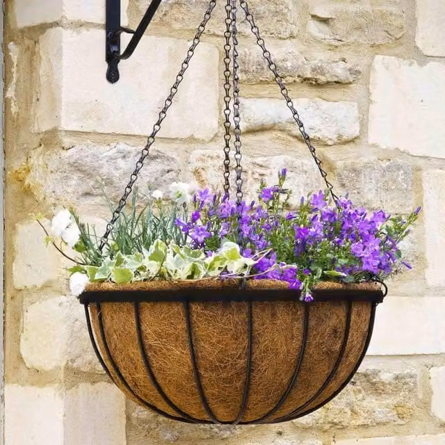 Marco Paul Black Hanging Flower Basket Planter, Diameter: 35.56 cm – 1